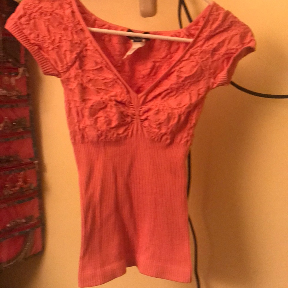 BEBE coral/ pink Blouse/Top: Small